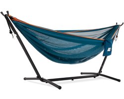 Vivere Mesh Hangmat met standaard (280 CM) - Blue/Orange