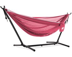 Vivere Mesh Hangmat met standaard (280 CM) - Rose/Celeste