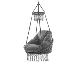 Vivere Polyester Macrame Deluxe stoel - Fog Grey