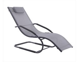 Vivere Wave Lounger - Aluminium - Grey