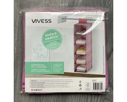 Vivess - Hangende kast opslag - 5 vakken - Roze - Hangkast - Opbergsysteem