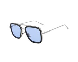 VIVEUX® Titan Collection - Grijze Zonnebril - Blauwe Glazen - Inclusief Beschermhoes