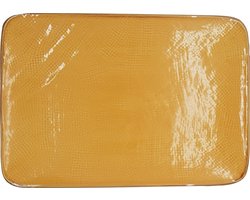 Vivi Oggi - Dinerborden - 28cm x 19.5cm - Rechthoekig - Geel - Kerst