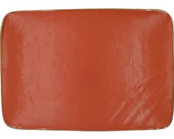 Vivi Oggi - Dinerborden - 28cm x 19.5cm - Rechthoekig - Oranje - Kerst