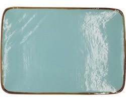 Vivi Oggi - Dinerborden - 28cm x 19.5cm - Rechthoekig - Turquoise - Kerst