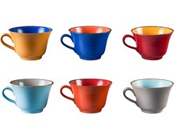 Vivi Oggi - Koffiekopjes - Mok - Thee- Cappuccino - Set van 6 - Ø 13cm - Kop - 300ml - Kerst - Italië