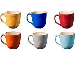 Vivi Oggi - Mokken - Bekers - Set van 6 - Kleurrijk - 300ml - Italië