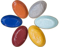 Vivi Oggi - Serveerschaal - Schalen - Set van 6 - Kleurrijk - 26cm - Cadeau - Verjaardag - Italië