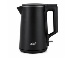 Vivid Green Waterkoker - 1.7L - Dubbelwandig - BPA-vrij - RVS - 2000W - Elektrisch - Zwart