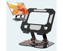 Viwado® - 360° Draaibare Tablet & Boekenplank - Ergonomisch & Verhang stand - Opvouwbare & Stijlvol Design - Aluminium - Zwart