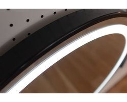 VL HOME Led ronde spiegel 80Ø met touch sensor, aluminium zwart frame