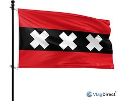 VlagDirect - Amsterdamse vlag - Amsterdam vlag - 90 x 150 cm.