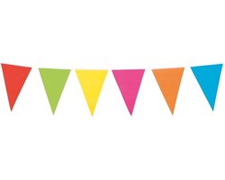 Vlaggenlijn in vrolijke kleuren 10 meter - binnen/buiten feest vlaggetjes