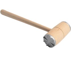Vleeshamer van hout met metalen doppen voor steak en rundvlees - Keukengereedschap voor het malen van vlees