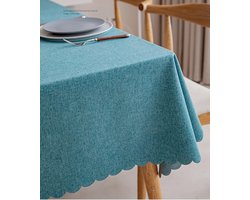 Vlekbestendig Tafelkleed Katoen Linnen - Waterafstotend en Afwasbaar voor Keuken, Eetkamer & Salontafel - Groen 120x120 cm