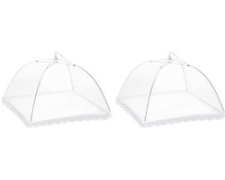 Vliegenkap - 2 Stuks - Voedselkap - Vliegenkappen - Voedseldekking - 43 x 43 x 20 CM - Opvouwbare Voedselkapjes - Afdekhoes Voor Eten - Voor Barbecues, Picknicks & Binnenshuis - Bescherming Tegen Vliegen & Wespen