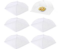 Vliegenkap -Voedselkap-Opvouwbare Voedselkapjes-vliegenkap voedselkap-vliegenkappen-voedselkap opvouwbaar- 6 Stuks -38x38cm- Voor Barbecues, Picknicks & Binnenshuis - Bescherming Tegen Vliegen & Wespen-bescherm je eten - afdeknet
