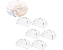 Vliegenkap -Voedselkap-Opvouwbare Voedselkapjes-vliegenkap voedselkap-vliegenkappen-voedselkap opvouwbaar- 6 Stuks -43x43cm- Voor Barbecues, Picknicks & Binnenshuis - Bescherming Tegen Vliegen & Wespen-bescherm je eten - afdeknet