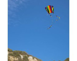 Vlieger-Matras Vlieger-Regenboogzakvlieger-Kleurrijke-makkelijke vlieger met lange staart-Volwassenen -Kinderen- Kite-kleur