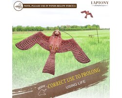 Vlieger vogelverschrikker - vliegende vogel beschermer voor boerderijen - havikstijl - 4m telescopische stok