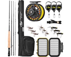 Vlieghengel Set 3/4wt 5/6wt 7/8wt Matt Zwart 4-delige Koolstofvezel Hengel voor Vissers