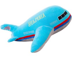Vliegtuig Knuffel - Pluche Kussen Poppen - Decoratie en Comfort - Simulatie Ontwerp - 40cm - Blauw