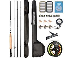 Vliegvis Set - Hengel Reel - Vissen Beginnen - Compleet Starterspakket - 9ft 5/6wt - Oranje Geel