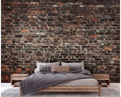 Vliesbehang - Fotobehang - Stenen - Muur - Bakstenen - Urban - 254x416 cm (Hoogte x Lengte)