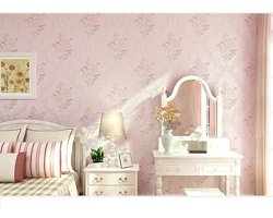 Vliesbehang-Pastoraal-Roze paars 53×1000CM(±3%)Niet zelfklevend