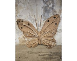 Vlinder handgemaakt van hout 40x45, 1322 gram