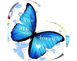 Vlinder Hart Acryl Decoratie – Inspirerend Bureau Ornament voor Vrouwen – Origineel Cadeau, Cadeau voor Haar, Souvenir en Tafeldecoratie