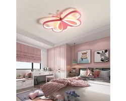 Vlinder Harten Plafondlamp - Moderne Lamp - Roze - 50 cm - Plafonnière - Kroonluchter - Kinderkamer Verlichting - 3 Kleuren - Dieren Thema