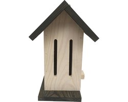 Vlinder - huis - van hout- wit met zwarte dak en zwart onderkantje - 1 stuk