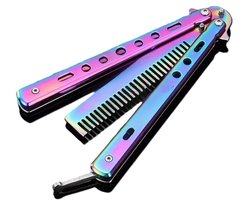 Vlinder Kam I Vlinderkam I Uitvouwbare Kam I Kam I Cadeau Idee I RVS I Regenboog / Multicolor