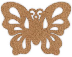Vlinder onderzetter - Vilt - Lichtbruin - 6 stuks - 10,5 x 9,5 cm - Tafeldecoratie - Glas onderzetter - Cadeau - Woondecoratie - Woonkamer - Tafelbescherming - Onderzetters Voor Glazen - Keukenbenodigdheden - Woonaccessoires - Tafelaccessoires