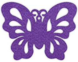 Vlinder onderzetter - Vilt - Paars - 6 stuks - 10,5 x 9,5 cm - Tafeldecoratie - Glas onderzetter - Cadeau - Woondecoratie - Woonkamer - Tafelbescherming - Onderzetters Voor Glazen - Keukenbenodigdheden - Woonaccessoires - Tafelaccessoires