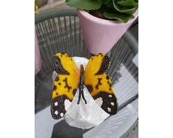 Vlinder op steen brons 12cm x 11cm x 11cm