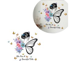 vlinderbloem Muurstickers - Muur decoratie - woonkamer decoratie muur - Zelfklevend Behang - Huis inrichting - Muurdecoratie - muurstickers woonkamer - muurstickers slaapkamer - Muur Sticker
