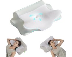 Vlinderkussen van traagschuim met verstelbare hoogte voor nekondersteuning