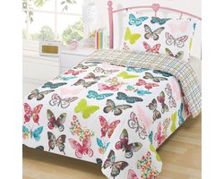 Vlinders tweepersoons dekbedovertrek 200 x 200 cm. - Vlinder dekbed