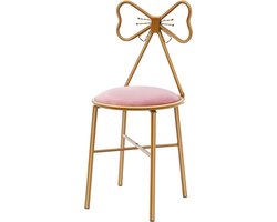 Vlinderstoel Fluweel - Elegante stoel - Make-up tafel - Stevig ijzeren frame - 78 cm hoog - Donkerroze