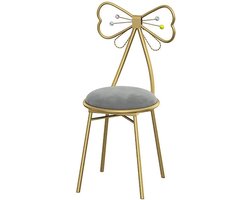 Vlinderstoel Fluweel - Lounge stoel - Make-up Zitten - Gouden Frame - 80x34x34cm - Goud