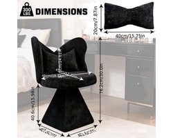 Vlinderstoel – Loungestoel – Draaistoel – Fauteuil – Dressing Chair – Zwart – Draaibaar Zitvlak – Bamboe Frame met Katoenen Vulling