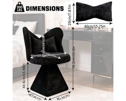 Vlinderstoel – Loungestoel – Draaistoel – Fauteuil – Dressing Chair – Zwart – Draaibaar Zitvlak – Bamboe Frame met Katoenen Vulling