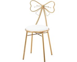Vlinderstoel - Make-up stoel Lounge stoel - Kamer decoreren - Gewatteerd fluweel - 80 cm hoogte - Wit