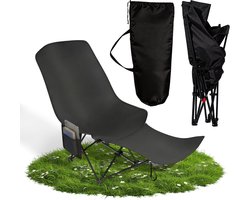 Vlinderstoel Met Verstelbare Rugleuning – Lichtgewicht Vlinderstoel Met Uitzicht – Perfecte Liggend voor Strand & Kamperen - Zwart