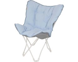 Vlinderstoel - Opvouwbare stoel - Kamperen en tuin - Gepolsterde stof - 66 x 17 x 92 cm - Blauw