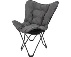Vlinderstoel - Outdoor stoel - Ontspannen buiten - Gepolsterde stof - 85 x 66 x 92 cm - Grijs