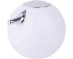 Vloeibare zeepdispenser 380 ml voor badkamer en keuken - Handmatige zeepdispenser in wit - Navulbare zeepdispenser 11,3 x 11,3 x 10,5 cm