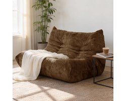 Vloerbank 2-Zits Lounge Chair XXL 118 x 93 x 65 cm – Ergonomische Vloerstoel met Memory Foam Schuim, Fluweel Look, Frameloos Design, Antislip Bodem, Moderne Loungestoel voor Woonkamer, Gaming & Lezen – Mobili Bella